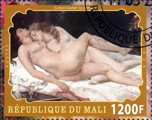Stamp, Courbet, Cinderellas,  , Paintings