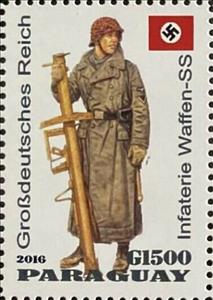 Stamp, Infateria Waffen-SS, Cinderellas,  , Military Forces, Military Officers, Uniforms
