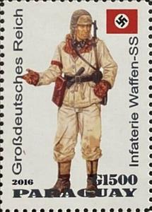 Stamp, Infateria Waffen-SS, Cinderellas,  , Military Forces, Military Officers, Uniforms