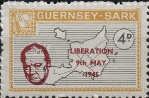 Stamp, Liberation 9th May 1945, Cinderellas,  , Famous People, Maps