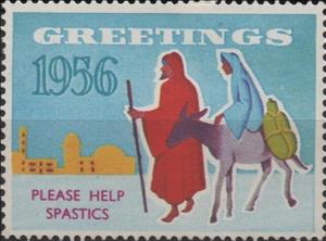 Stamp, Spastics Society, Cinderellas,  , Charity, Christmas
