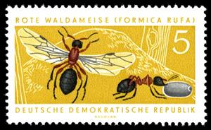 Stamp, Red Wood Ant (Formica rufa), Germany, Democratic Republic,  , Insects, Animals (Fauna)