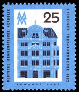 Stamp, Romanus House, Leipzig, Germany, Democratic Republic,  