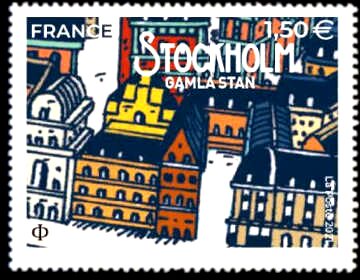 Stamp, Gamla Stan (Old Town), France,  , Townscapes / City Views