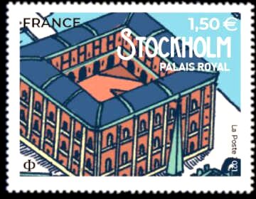Stamp, Royal Palace, France,  , Palaces, Townscapes / City Views