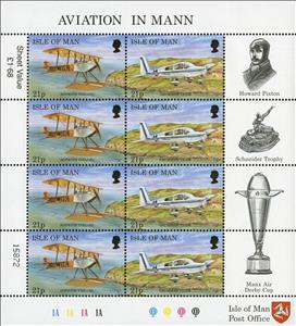Mini Sheet, Sopwith Tabloid and Grumman Tiger (Schneider Trophy, 1996), Isle of Man,  , Aircraft, Aviation, Vehicles