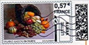 Stamp, Horn of plenty. Fruits and Vegetables, Personalized and Private Mail Stamps,  , Cornucopias (Horn of Plenty), Fruits, Vegetables