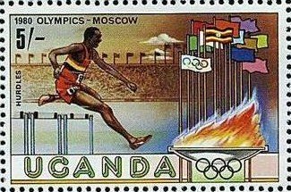 Stamp, Hurdle-race, Uganda,  , Sport, Olympic Games, Running