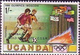 Stamp, Football, Uganda,  , Sport, Olympic Games, Football (Soccer)