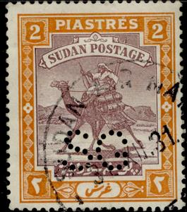 Stamp, Postman with Dromedary (Camelus dromedarius), Sudan,  