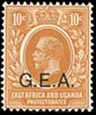 Stamp, King George V 10 Cent G.E.A. Overprint, Tanganyika,  , Kings, Royalty