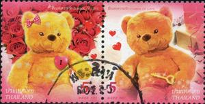 Se-tenant, Teddy Bears, Thailand,  , Hearts, Keys, Teddy Bears