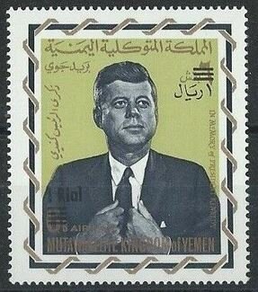Stamp, John F. Kennedy (1917-1963), Yemen, Kingdom,  , Famous People, Heads of State