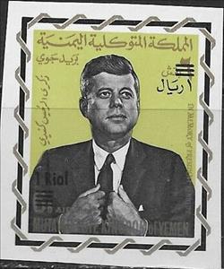 Stamp, John F. Kennedy (1917-1963), Yemen, Kingdom,  , Famous People, Heads of State