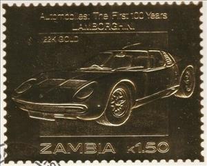 Stamp, Lamborghini, Zambia,  , Cars