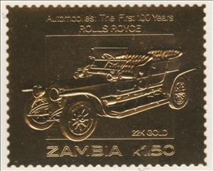 Stamp, Rolls Royce, Zambia,  , Cars