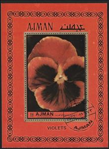 Souvenir Sheet, Violet, Ajman,  , Flowers