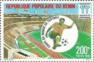 Stamp, Soccer-specific stadium, Benin,  , Football (Soccer), Sports, Stadiums