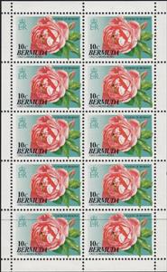 Booklet Pane, Booklet pane of 10, 10 *10c, Bermuda,  , Bees, Flowers, Roses