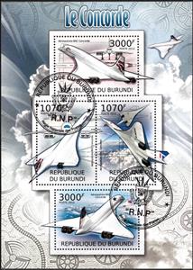 Mini Sheet, Concorde, Burundi,  , Aircraft
