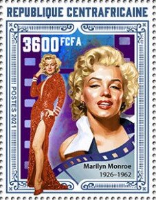 Stamp, Marilyn Monroe (1926-1962), Central African Republic,  , Actors, Famous People