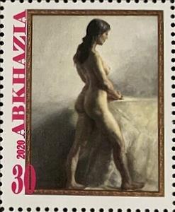Stamp, Chen Keping, Chinese, Cinderellas,  , Nudes, Painters, Paintings, Women