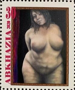 Stamp, David S. Clayton, Canadian, Cinderellas,  , Nudes, Painters, Paintings, Women