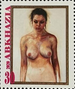 Stamp, Ian Cumberland, Irish, Cinderellas,  , Nudes, Painters, Paintings, Women