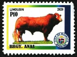 Stamp, Limousin, Cinderellas,  , Animals (Fauna), Bulls and Cows, Mammals