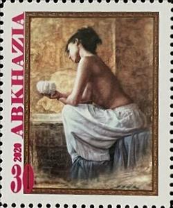 Stamp, Pascal Chove, French, Cinderellas,  , Nudes, Painters, Paintings, Women