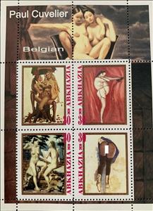 Mini Sheet, Paul Cuvelier, Belgian, Cinderellas,  , Nudes, Painters, Paintings, People, Women
