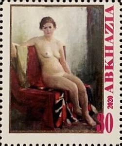 Stamp, Vadim Chazov, Russian, Cinderellas,  , Nudes, Painters, Paintings, Women
