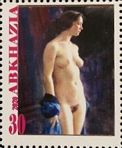 Stamp, Vadim Chazov, Russian, Cinderellas,  , Nudes, Painters, Paintings, Women