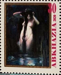 Stamp, Vadim Chazov, Russian, Cinderellas,  , Nudes, Painters, Paintings, Women