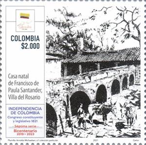 Stamp, Birthplace of Francisco Paula de Santander, Colombia,  , Anniversaries and Jubilees, Houses