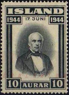 Stamp, Proclamation of the republic: Jón Sigurðsson (1811.6.17–1879, Iceland,  , Famous People, Special Occasions, Historians