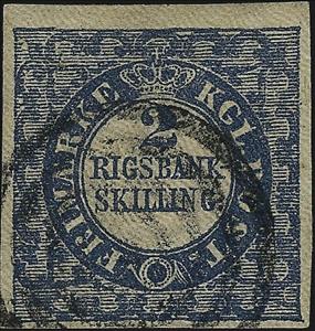 Stamp, Rigsbankskilling (First 'Ferslew' Print), Denmark,  , Numbers