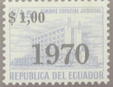 Stamp, Building, overprinted, Ecuador,  , Buildings