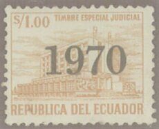 Stamp, Building, overprinted, Ecuador,  , Buildings
