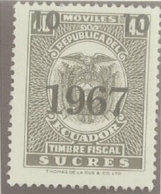 Stamp, Coat of Arms "1967", surcharged, Ecuador,  , Coats of Arms