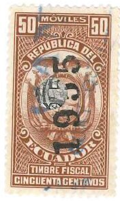 Stamp, Coat of Arms, dated 1955, Ecuador,  , Coats of Arms