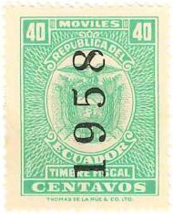 Stamp, Coat of Arms, dated 1958, Ecuador,  , Coats of Arms