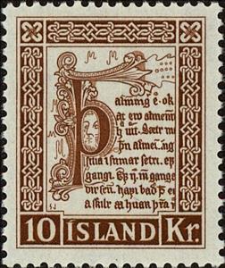 Stamp, Manuscripts, Iceland,  , Anniversaries and Jubilees