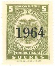 Stamp, Coat of Arms, overprinted, Ecuador,  , Coats of Arms