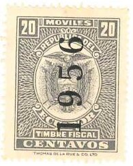Stamp, Coat of Arms, overprinted, Ecuador,  , Coats of Arms