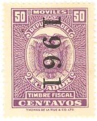 Stamp, Coat of Arms, overprinted, Ecuador,  , Coats of Arms