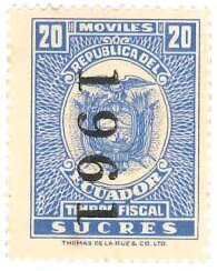 Stamp, Coat of Arms, overprinted, Ecuador,  , Coats of Arms