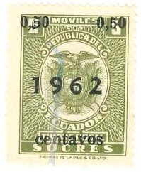 Stamp, Coat of Arms, surcharged, Ecuador,  , Coats of Arms