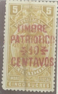 Revenue stamp, overprinted