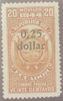 Revenue stamp, surcharged